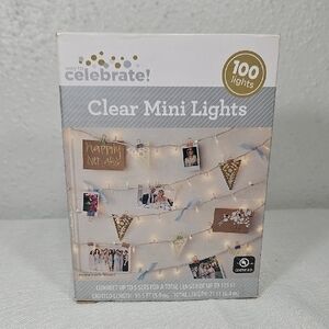 NIB New Celebrate Clear Mini Lights - 100 Count